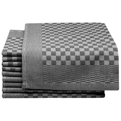 Immagine di ZOLLNER 10 Strofinacci, 100% Cotone, 46x70 cm Super assorbenti e robusti canovacci Lavabili a 60C qualità gastronomica certificati Oeko Tex®, Quadretti Neri