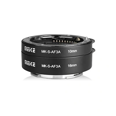 Immagine di MEIKE MK S AF3A Anello adattatore per tubo di prolunga macro AF (10 mm + 16 mm) fotocamera Sony Mirrorless E Mount FE A7 NEX A7II A7M2 NEX3 NEX5 NEX6 NEX7 A5000 A5100 A6000 A6300 A6500