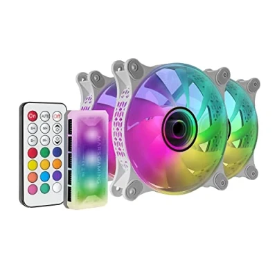 Immagine di MARSGAMING Mars Gaming MF 3DKIT Bianco, Kit 3 Ventole ARGB 360 12cm, Specchio Infinito 3D, Sistema Antivibrazioni, Controller ARGB, Telecomando RF, Compatibilità Completa