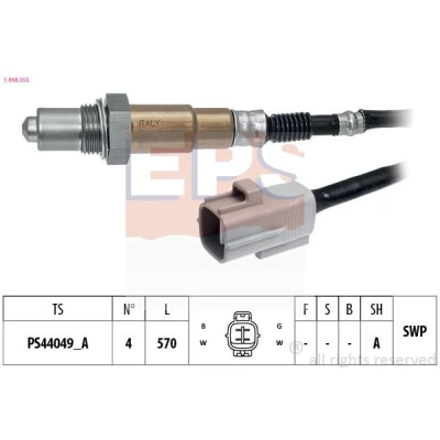 Immagine di EPS 1.998.355 Sonda lambda Made in Italy OE Equivalent riscaldato, planare, Filettatura prelubrificata 4 OPEL: Agila B, SUZUKI: SWIFT