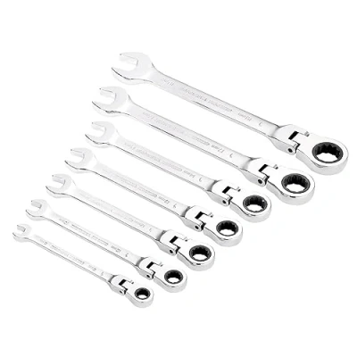 Immagine di Draper 25395 Set di chiavi a cricchetto metriche con testa flessibile combinazione, 7 pezzi