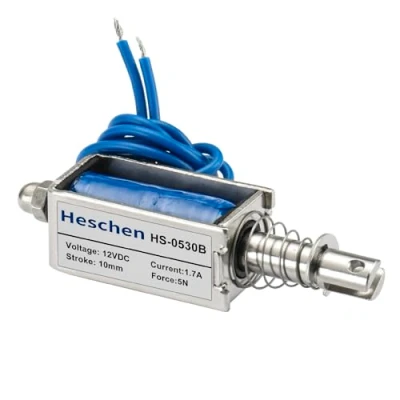 Immagine di Heschen Elettromagnete a solenoide HS 0530B DC12V 5N 10mm Corsa Push Pull Tipo telaio aperto