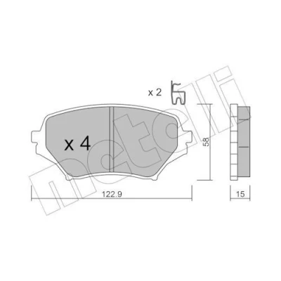 Immagine di METELLI 22 0870 0 Kit pastiglie freno con segnalatore acustico usura MAZDA: MX 5 3