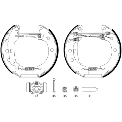 Immagine di TEXTAR Shoe Kit Pro 84052800 freno, Freno a tamburo con cilindretto regolatore/attuatore RENAULT: Kangoo I, I Express