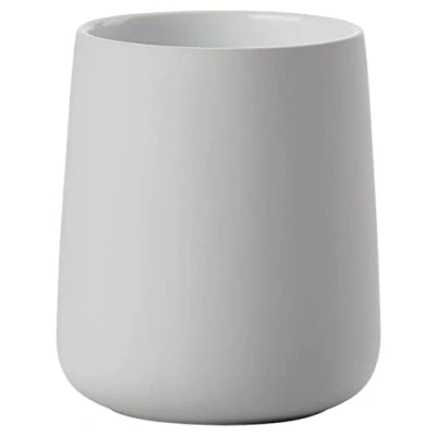 Immagine di Zone Denmark Nova Bicchiere portaspazzolino in porcellana con rivestimento Soft Touch, diametro 8 cm, altezza 10 colore: Grigio