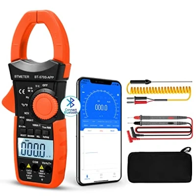 Immagine di BTMETER Multimetro digitale BT 570S APP con Bluetooth, 6000 conteggi TRMS, pinza di corrente amperometro selezione auto, tester tensione, misura AC DC Volt Ampere Ohm NCV capacità