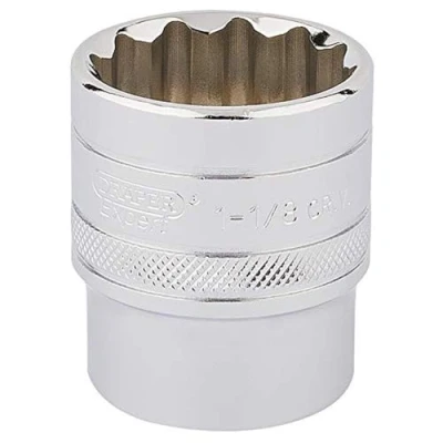 Immagine di Draper 33727 Bussola imperiale con attacco quadro da 1/2&quot;, in cromo lucido, misura 1,1/8&quot;