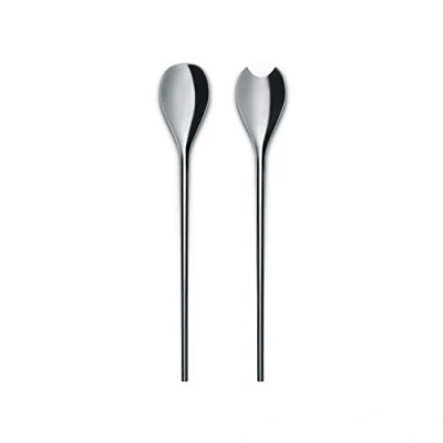Immagine di Alessi BMGS02 Human Collection, Posate per Insalata in Acciaio Inossidabile 18/10, Colore: Argento, Finitura Lucida, 17 x 9.6 19.5 cm