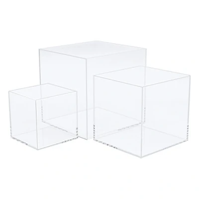 Immagine di Cliselda 3pcs Scatola Acrilico Trasparente Cubo Vetrina in , a 5 Lati per Giocattoli, Action Figure, Giocattoli 8x8x8cm, 10x10x10cm ,13x13x13cm