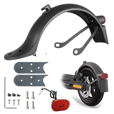 Immagine di Baisirui Parafango monopattino Elettrico con Supporto di Metallo, ricambi per Scooter 3 Xiaomi M365, 1S, Essential Pro 2 accessori (Nero)