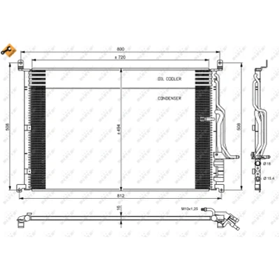 Immagine di NRF EASY FIT 35923 Condensatore con anello tenuta 18 15,4 Alluminio 720 AUDI: A8 D3