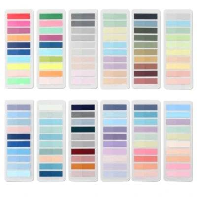 Immagine di Newplenty Segnapagina Adesivi, 2400 Pezzi Sticky Notes Adesive Scrivibili Trasparenti Colorati Schede Marker per File Classificabili Note di Lettura Pagine Libri