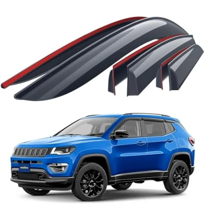 Immagine di Goodyear deflettori Auto per/Compatibile con Jeep Compass 2016 2024 deflettore Auto, Aria, sopraelevati, 6 Pezzi