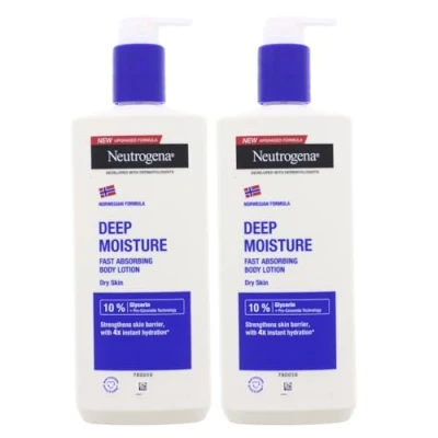 Immagine di 2 lozioni per il corpo Neutrogena Deep Moisture Formula Norvegese pelli secche da 400 ml