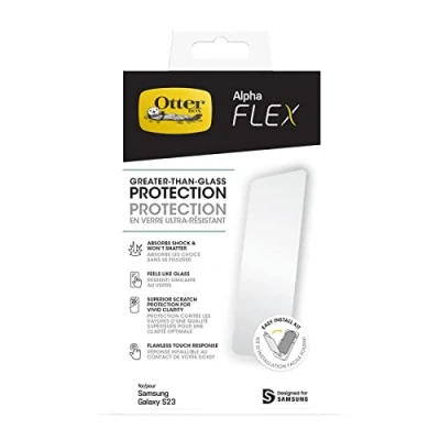 Immagine di Otterbox Pellicola protettiva Alphaflex per Samsung Galaxy S23, Protezione resistente contro rotture e graffi con trattamento antimicrobico