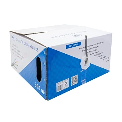 Immagine di PNI Cavo di rete, Ethernet LAN 305 m CAT6 U06 per internet 1 Gigabit/sistema sorveglianza, Griggio