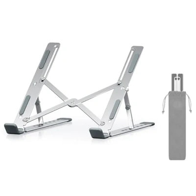 Immagine di YjkjYii Supporto pc Portatile,7 Livelli Regolabile &amp; Lega di Alluminio per Laptop,Portatile Pieghevole Ventilato Notebook Argento