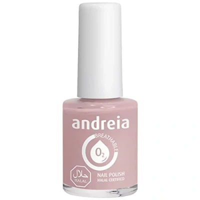 Immagine di Andreia Vernis Halal Smalto Vegan, Permeabile e Traspirante conforme ai requisiti Alta Qualità Colore B25 Nude Rosé 10,5 ml