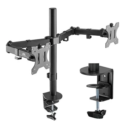Immagine di Maclean Supporto Staffa Da Scrivania Per Monitor 17 32&quot; Molle a Gas (2 Monitor)