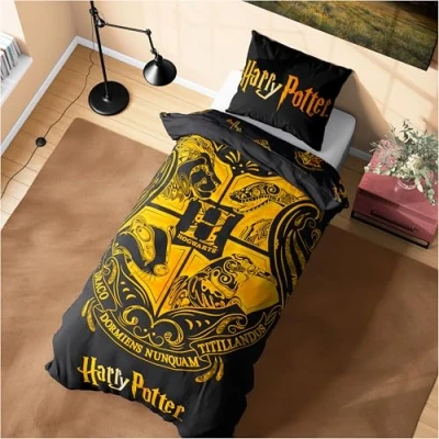 Immagine di Harry Potter Set Copripiumino e Federa, Accessori Camera da Letto Singola o Doppia (Nera Singola)