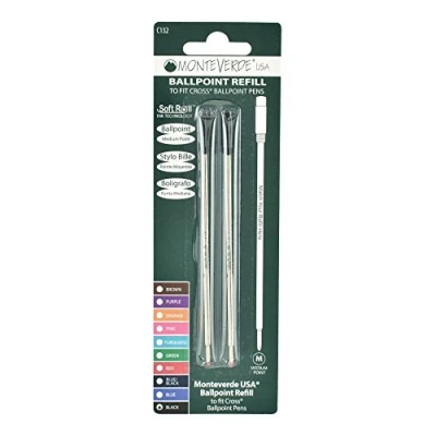 Immagine di Refill a Sfera Soft Monteverde (Cross) Medium Black 2 Pc