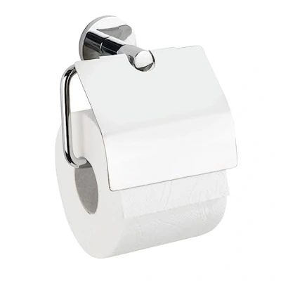 Immagine di WENKO Porta Carta igienica UV Loc® Isera, Supporto a Sezione Quadrata e Zinco pressofuso, antiruggine, Fissaggio Facile Veloce Senza perforare Grazie all’Adesivo Loc®, 15,5 x 5 7,5 cm, Cromato
