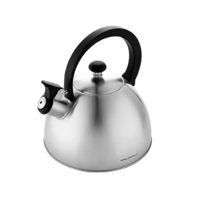 Immagine di FLORINA Bollitore Acqua (2,5 l) I da Fornello BRILLO con Manico in Bachelite Antigraffio per Fornelli a Induzione, Gas, Elettrici Colore: Argento