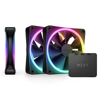 Immagine di NZXT F120 RGB Duo Triple Pack RF D12TF B1 3 ventole a due lati da 120 mm con controller 20 LED indirizzabili individualmente Flusso d&#039;aria e pressione statica bilanciati Nero