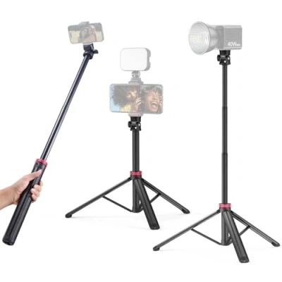 Immagine di ULANZI MT 79 Treppiede per fotocamera portatile con vite da 1/4&quot;, regolazione dell&#039;angolo di 180, in alluminio, cellulare, compatibile luce video, telefono fotocamere, Action Cam