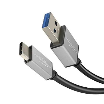 Immagine di KabelDirekt cavo con connettore USB A 3.0 e C 2m dati di carica SuperSpeed, ideale per smartphone tablet porta C, colore nero/space grey, PRO Series