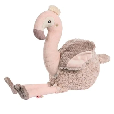 Immagine di Fehn peluche a forma di fenicottero XL, compagno gioco, protettore e amico delle coccole grande animale da afferrare, toccare coccolare, per neonati bambini 0 mesi