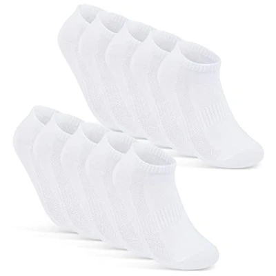 Immagine di sockenkauf24 10 Paia Calzini Corti Uomo Donna Calze Corte Sneaker Traspiranti con Mesh Cotone 16510 (39 42 Bianco)