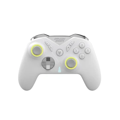 Immagine di DragonShock NEBULA PRO Controller bianco con Tasti Posteniori Bluetooth compatibile Nintendo Switch/Switch Lite/Switch OLED/PS3/PC/Android RGB Sensore a 6 assi Modalità Turbo 550mAh
