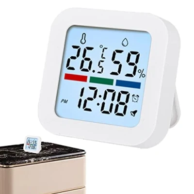 Immagine di Yajimsa Igrometro Digitale Monitoraggio della Temperatura Ambiente Termometro da Camera ad Alta precisione con Display LCD per casa, Baby Room, Serra
