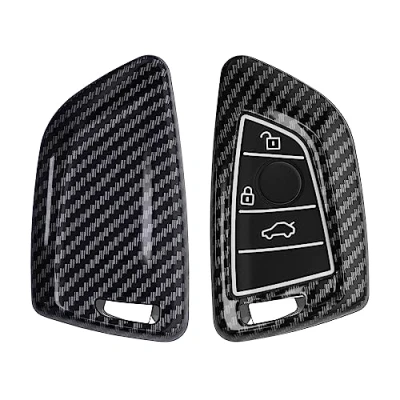 Immagine di kwmobile Custodia Copri Chiave Compatibile con BMW 3 tasti Smart Key Cover Coprichiave Telecomando Auto in Plastica e Silicone Effetto Carbonio