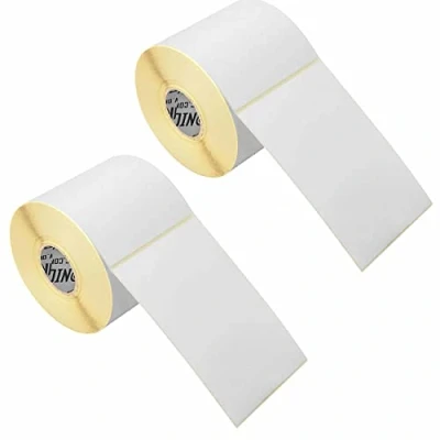 Immagine di 2 rotoli (1000 etichette) etichette termiche dirette bianche (15,2 x 10,2 cm) 100 mm 150 per stampante Zebra GK420D GX420D GK420T