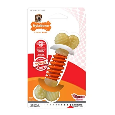 Immagine di Nylabone Osso masticabile Extreme Pro Action Chew Bone Giocattolo Per l&#039;igiene dentale dei cani Gusto bacon Medium fino a 16 kg