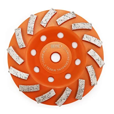 Immagine di Mole abrasive per calcestruzzo e muratura, BGTEC 1 pezzo 125 mm Disco diamantato 14 segmenti diamantati turbo con albero M14