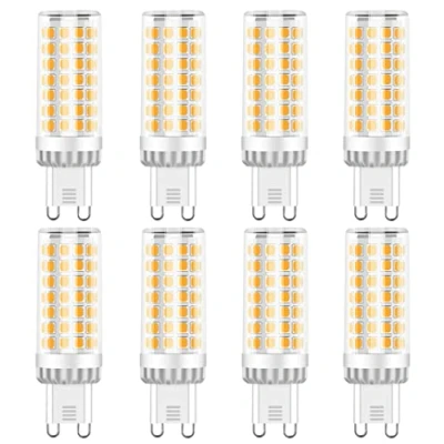 Immagine di Lampadina LED G9 9W Equivalente 50W 80W Lampada Alogena, 750LM, Bianco Caldo 3000K, 220 240V, Non Dimmerabile, Nessun Sfarfallio, Risparmio Energetico, per Lampadari, Plafoniere e Applique, 8 Pezzi