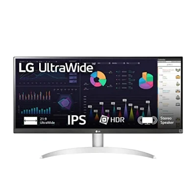 Immagine di LG 29WQ600 Monitor 29&quot; UltraWide 21:9 LED IPS HDR 10, 2560x1080, 1ms, AMD FreeSync 100Hz, Audio Stereo 14W, HDMI 1.4 (HDCP 2.2),Display Port 1.4, USB C, Flicker Safe, Bianco