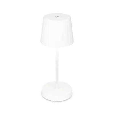 Immagine di Briloner lampada da tavolo a LED senza fili, comodino dimmerabile touch, scrivania, per esterni e interni, USB C, luce bianca calda, bianco, 26 cm