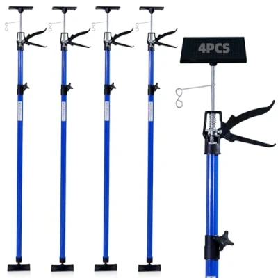 Immagine di CCLIFE 4 pezzi Sostegno a Soffitto Puntello per solai Telescopico di Carico Fino 30 kg Lunghezza regolabile 50 115 cm