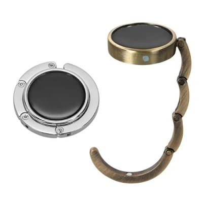 Immagine di kwmobile Set 2x Gancio Borsa da Tavolo Appendi in Alluminio Pieghevole Antiscivolo Antigraffio Appendiborsa Scrivania Max 3 kg