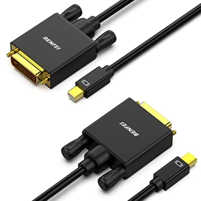 Immagine di BENFEI cavo Mini DisplayPort a DVI 1,8 m, 2 Confezioni (compatibile Thunderbolt 2) con MacBook Air/Pro, Surface Pro/Dock, monitor, proiettore
