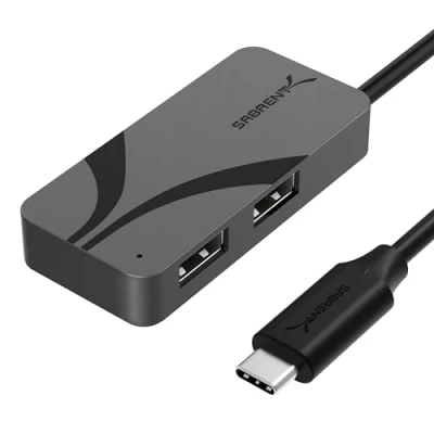 Immagine di SABRENT Hub USB C A 3 Porte con PD 3.0: [1] 5Gbps, [2] 480 Mbps, 5 Gbps Alimentazione da 100W per Laptop, Steam Deck, ASUS ROG Ally, Tablet (HB C4WP)