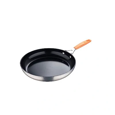 Immagine di SAN IGNACIO Compact Schermata 28 cm Alluminio forgiato Fusibile di Whitford interno in nero Esterno nella finitura opaca Elenco per induzione Mango acciaio inossidabile