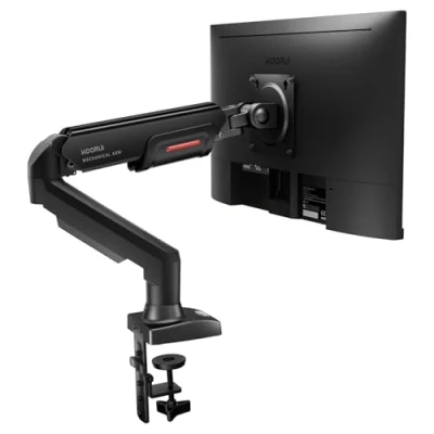 Immagine di KOORUI Supporto per monitor da 17 32 pollici, piatto e curvo, VESA 75 &amp; 100 mm, altezza regolabile con inclinazioni, girevole, rotante, maggiore capacità di carico 2 9 kg KR20Y