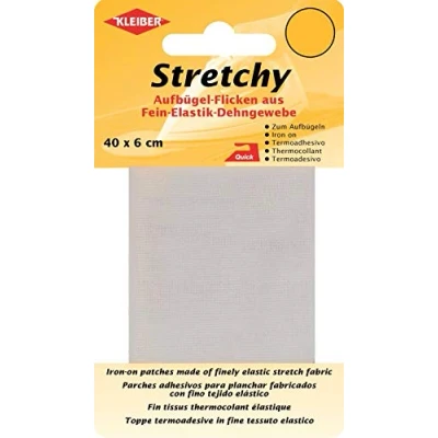 Immagine di Kleiber Nastro per riparazioni Abiti Elastico termoadesivo 40 x 6 cm, Bianco