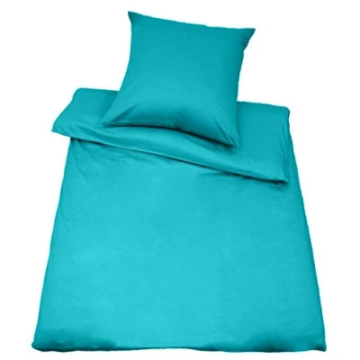 Immagine di Kinzler Biancheria da Letto in Raso di Cotone Uni, Modern, Diversi Colori/Misure, Cotone, Nero, 80x80 + 155x220 cm