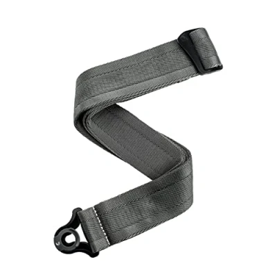 Immagine di D&#039;Addario Tracolla per chitarra elettrica e acustica, facile da usare, con chiusura automatica, usa i bottoni cinghia esistenti, in nylon, grigio metallo